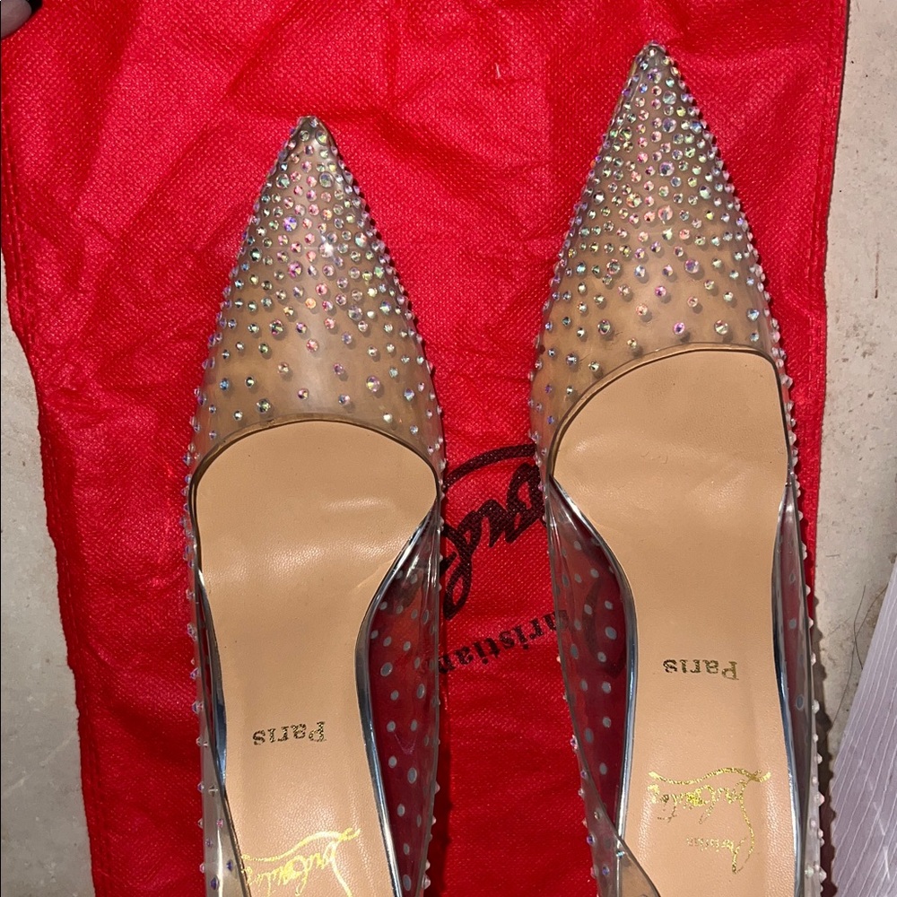 Clear Rhinestone Stiletto Heels - Picture 14 of 17